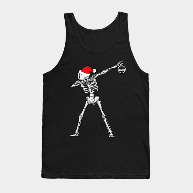 Dabbing Christmas Hip Hop Skull Floral Skeleton Tank Top by SkullGrungeSHOP